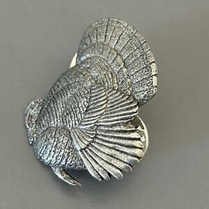 VTG 1992 GG HARRIS PEWTER THANKSGIVING TOM TURKEY DOUBLE PINS 326